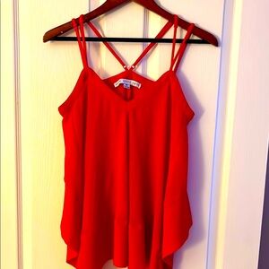 EUC- HYFVE flowy Asymmetrical Camisole Top with handkerchief hem and adj. straps